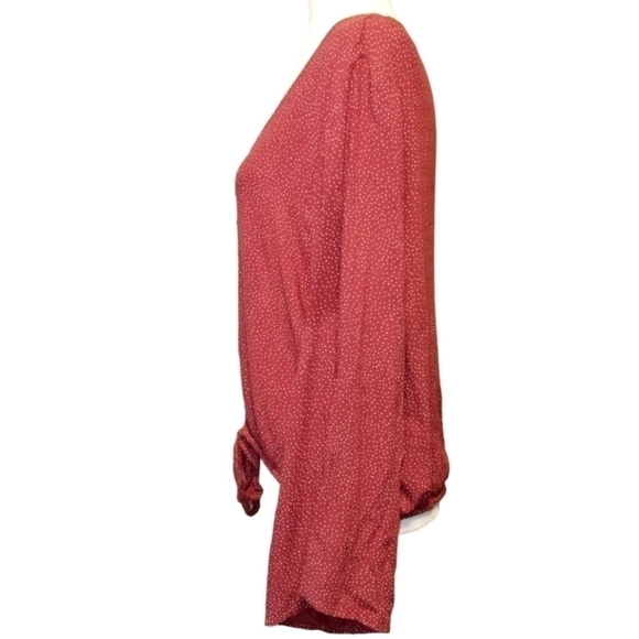 American Eagle boho soft rust color polka-dot button down & tie cropped top XL - Picture 9 of 13